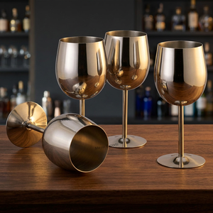 Mayur Exports Stainless Steel Luxury Wine Glass & Goblet 260ml Capacity Eco-Friendly Durable Metal Restaurant Use <b>Bar</b> <b>Tools</b> - Product Image 4