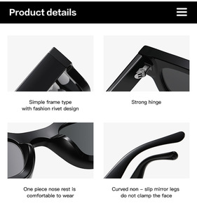 Gafas de Sol Retro 2026 con Logotipo de Marca Personalizado, Montura Cuadrada Gruesa para Hombre y Mujer, Lentes Polarizadas Vintage a la Moda - Product Image 3