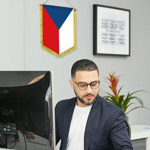 Mini drapeaux de voiture 20x30cm République tchèque, accessoires de décoration murale, petits ornements à suspendre - Product Image 3