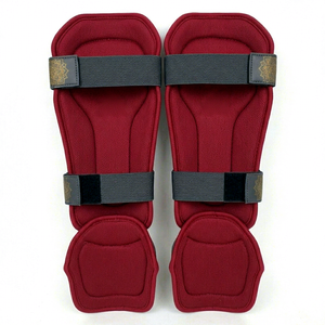 Protège-tibias professionnels extensibles unisexes pour adultes, noir et or, en néoprène, avec fermeture auto-agrippante, pour la boxe - Product Image 2