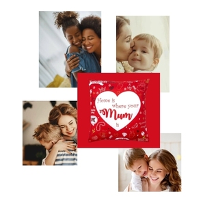 Cuscino decorativo rosso 40x40 cm Casa è dove è mamma Idea regalo per la mamma - Product Image 5