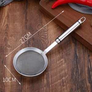 Stainless Steel Strainer With Hook 304 <b>Mesh</b> <b>Fine</b> <b>Sieve</b> For Soy Milk Dumpling Skimmer Kitchen Filter Screen - Product Image 4