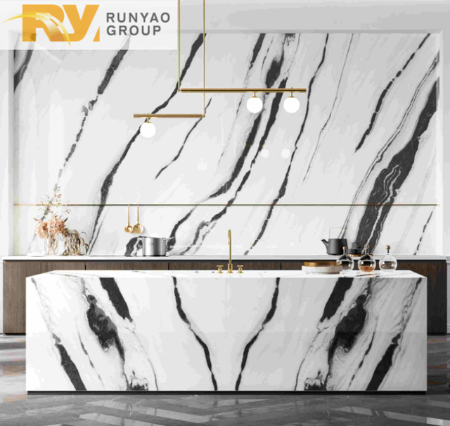Best Selling Artificial Marble Panda White Tile Sintered Stone Kitchen  Large Format Porcelain Slabs Sintered Stone Countertops