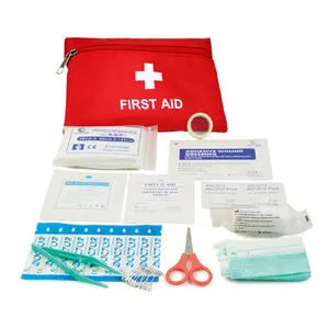 Kit de voyage européen avec triangle d'avertissement Gilets à haute visibilité Kit de premiers soins à ampoule UK Sticker and Storage Case First Aid Kit