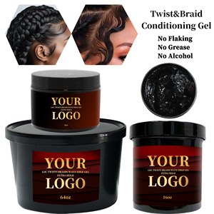 Hot Sale 16oz Shine Smooth Vegan für Edge Control <span class=keywords><strong>Gel</strong></span> Extreme Hold Benutzer definiertes Logo Styling Produkt Flechten Loc <span class=keywords><strong>Gel</strong></span> Private Label - Product Image 3