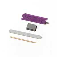 Kit complet de soins des ongles professionnel jetable pour manucure et pédicure, comprenant lime à ongles, polissoir, séparateur d'orteils et bâtonnet en bois