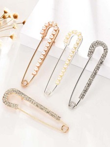 Broches pour femmes en alliage <span class=keywords><strong>de</strong></span> zinc plaqué, avec cristaux, strass et perles d'imitation, pour pulls, châles, clips décoratifs, accessoires vestimentaires - Product Image 3