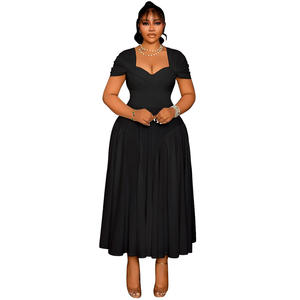 Robe grande taille pour femme la plus vendue – Robe de soirée chic et élégante, style col en V, couleur unie, sexy pour les femmes à forte poitrine - Product Image 6