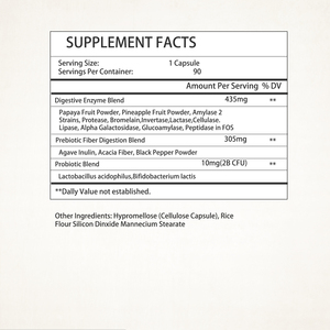Cápsulas de Enzimas Digestivas y Probióticos HealthFood, 90 Unidades, Suplemento Dietético de Alta Potencia para Apoyar la Digestión y el Confort - Product Image 6