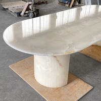 Table basse moderne en onyx blanc, table centrale en pierre naturelle, polie, imperméable
