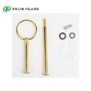 Wholesale Industrial Hotel Instrument Wedding Table Decoration <b>Rotating</b> 2-Layer Silver Tempered Glass <b>Cake</b> <b>Stand</b> Fruits Display - Product Image 5