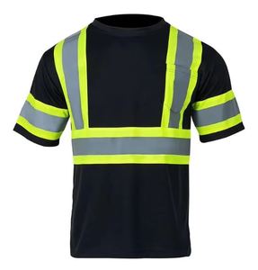 Áo thun phản quang an toàn lớp 2 kiểu R tay ngắn có logo tùy chỉnh, chất liệu polyester, có túi, dùng cho công việc. - Product Image 5