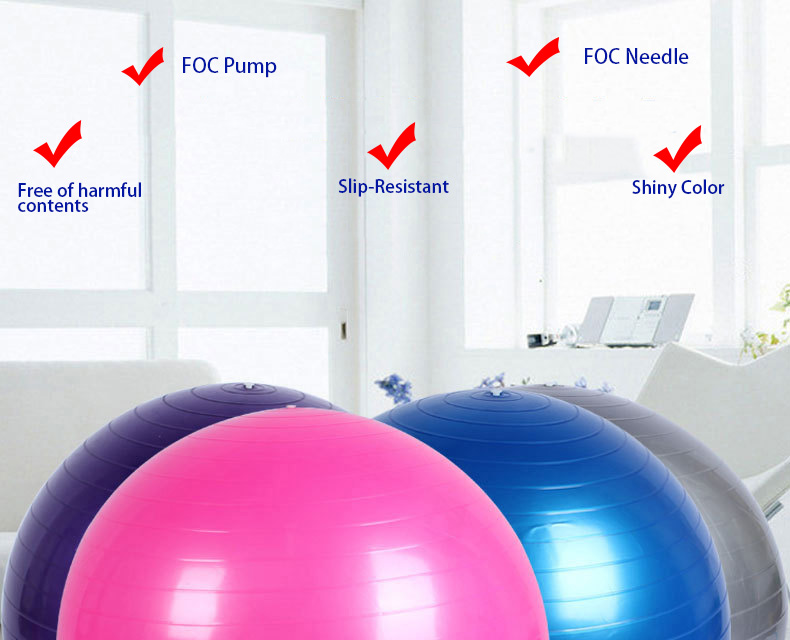 Eco Friendly Customized Color Inflatable PVC Exercise Stability Yoga Balance ball