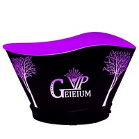 Seau à glace LED à couleurs changeantes, gravure de logo, vin, bière, dégradé lumineux, étanche, plastique PP, 12L, facile à nettoyer, tendance pour les fêtes