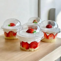 Gobelets Personnalisés en Gros en Plastique Transparent PP PET pour Crème Glacée 200ml Bio Parfait Dessert aux Fruits Gobelets Froids Yaourt en Plastique Avec Couvercles