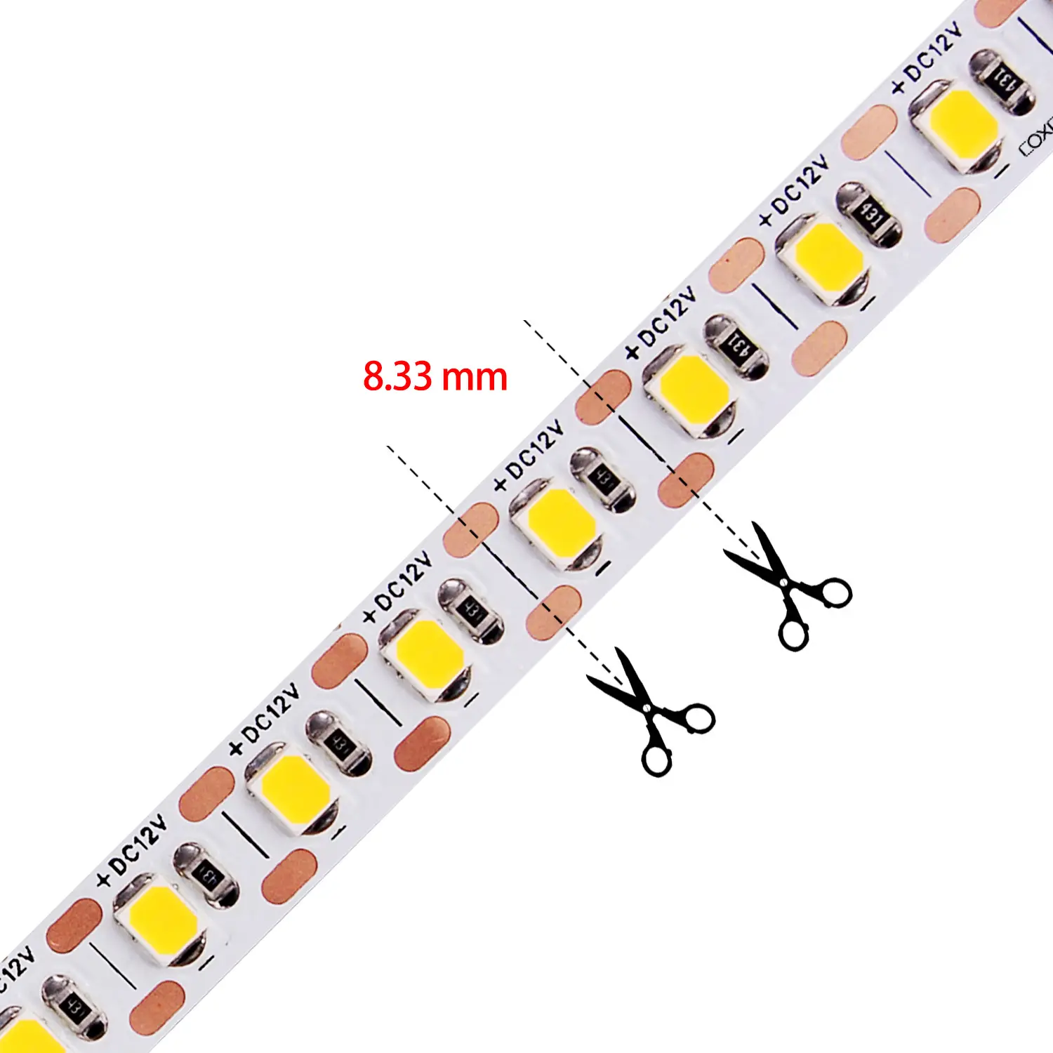 Mini découpe 2835 120leds Bande lumineuse LED de 7.5mm de large COXO