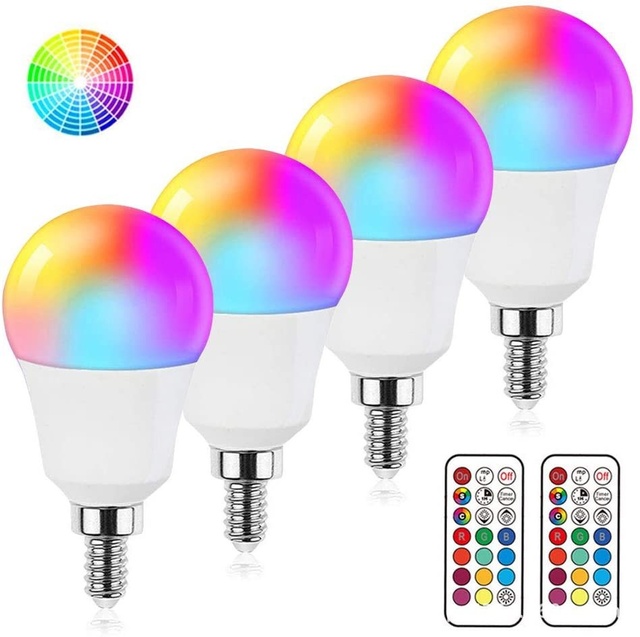 G45 RGBW LED Bulb with Remote 5W E26/E27 - Dimmable 2700K-6000K 40000H Life Aluminum PCB for Home Bedroom Decoration