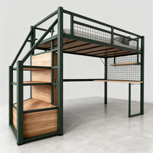 Nouveau design <span class=keywords><strong>de</strong></span> mobilier <span class=keywords><strong>de</strong></span> chambre à coucher <span class=keywords><strong>lit</strong></span> mezzanine en métal personnalisé pour hôtel/auberge/appartement/utilisation domestique <span class=keywords><strong>lit</strong></span> superposé - Product Image 2