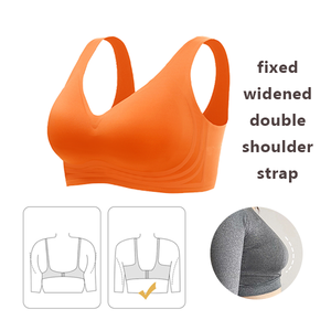 Soutien-gorge sans couture respirant pour femmes naked feeling Removable Pads No Steel Soft Bralette Full Coverage Bra for Fat Women - Product Image 6