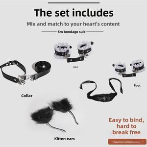 Juego de 5 Piezas de Esposas de Encaje Estilo Bondage con Campanas, Juguetes para Adultos - Product Image 2