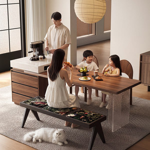 Isola Cucina-Ettoio in Legno Retrattile Stile Taichung Vintage Yizhou Qiyu Island con Spazio Contenitivo e Design Scalabile - Product Image 1