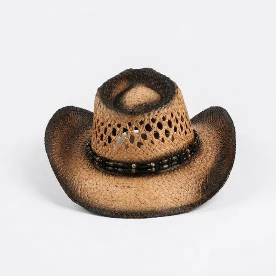 Chapéu de palha ocidental de verão, chapéu casaco artesanal de aba larga para homens e mulheres, chapéus panamá sombero, 100%