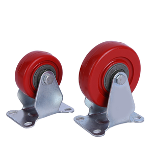 Großhandel auf Lager Mittelgroße industrielle PVC-Lenkräder All-Inclusive-Doppelachsen-Wirbel mit roter Fuß bremse - Product Image 2