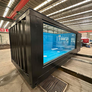 Großer Glasfenster Spa Pool Glasfaser Holz im Freien Piscina De Fibra De Vidrio Container oberirdischer Pool - Product Image 1