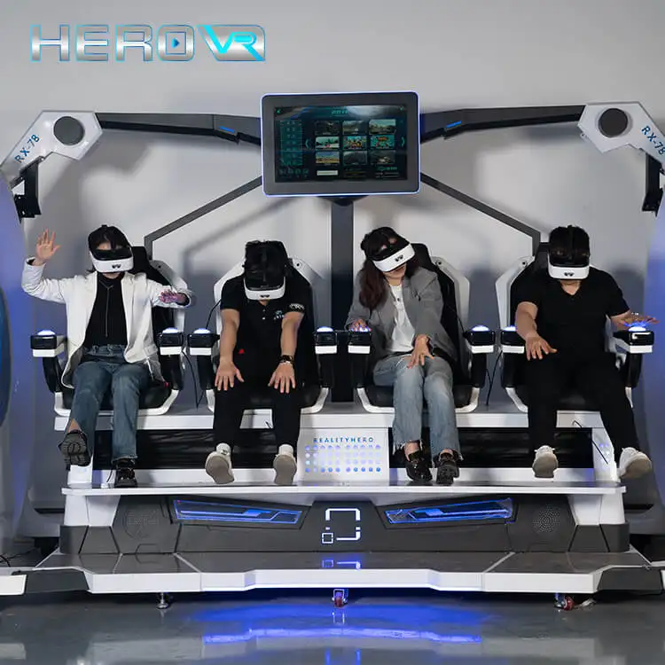 Herovr Trung Quốc Nhà cung cấp chuyển động trứng VR trò chơi máy 9D viên nang ghế Arcade trò chơi 4 chỗ rạp chiếu phim