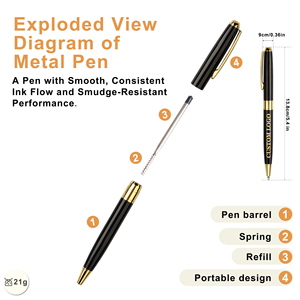 Best Selling Writing <b>Pen</b> <b>Refill</b> Twist Ballpoint <b>Pen</b> with Custom Logo Gold Silver for Business School Students - Product Image 2