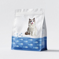 Sachet à fond plat à huit soudures latérales, directement de l'usine, pour l'emballage de friandises lyophilisées pour animaux de compagnie, sac refermable