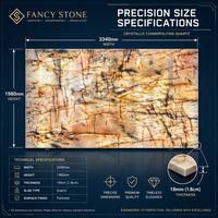 Dalle de quartzite cosmopolite FANCY STONE Crystal, pierre translucide polie de luxe pour comptoir, mur d'accentuation et design rétroéclairé