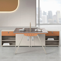 Ensemble de bureau pour 2 personnes et chaise papillon avec armoire à serrure à code pour poste de travail moderne