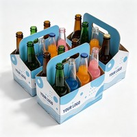 Boîtes de transport de bière personnalisées rigides pliables jetables avec poignée, emballage de bière en carton pour 4 ou 6 bouteilles