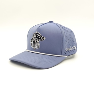 Gorra Deportiva de 5 Paneles de Diseño Moderno Personalizada al por Mayor BSCI, Gorras de Poliéster Blancas con Logotipo Bordado OEM, Gorra de Béisbol con Orificios Cortados con Láser - Product Image 1