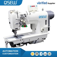 Machine à coudre industrielle à point de verrouillage automatique à double aiguille QS-8452-E4-Z, machine à faire des poches