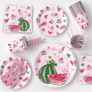 Platos y Vasos de Papel con Diseño de Sandía Ecológicos para Picnic y Reuniones - Product Image 6