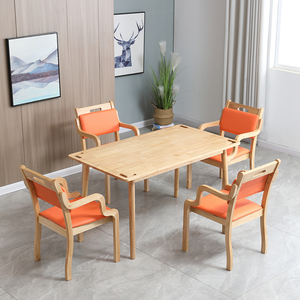 Juego de Mesa y Sillas de Madera Maciza para Personas Mayores, Rectangular de 120 cm, para Residencias de Ancianos y Centros de Cuidado para Personas Mayores - Product Image 3
