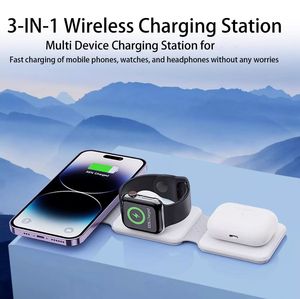 Wireless Magnetic Travel 3 Ni 1 Charger for iphone 16 15 14 13 12 11 Foldable Charging Station Magnet Phone Wireless Chargers - Product Image 5