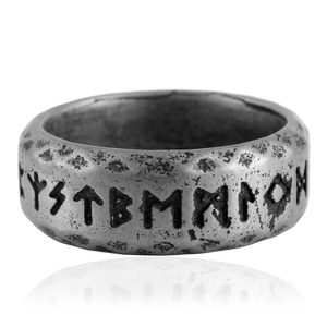 European Style Titanium Steel <b>Ring</b> Vintage <b>Silver</b> Women's Punk Jewelry Gift Letter Pattern Retro Trendy - Product Image 3