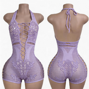 Tenue de pole dance pour festival de musique, carnaval, soirée, tenue de club en résille pour femmes, tenue de strip-teaseuse sexy, vêtements de danse exotiques - Product Image 5