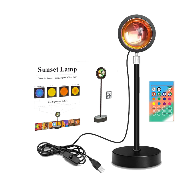 LED Sunset Lamp BT Modern Style 16-Color RGB LED Projector Night Light Smart APP Control Sunset Lamp