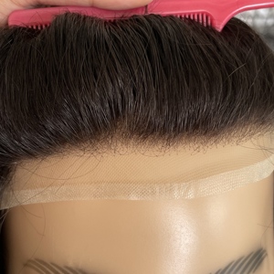Men Full Lace Base Remy Human Hair <b>Toupee</b> Natural Wave - Product Image 4