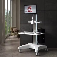 Chariot médical dentaire en gros-compatible moniteur et ordinateur, taille-réglable pour des cliniques