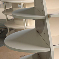Étagère de présentation réglable pour magasin de bébés, en bois avec cadre métallique blanc crème, type gondole de vente au détail