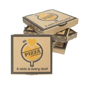 Custom Design Wholesale Printed Corrugated Rectangular Paper Pizza Carton Packaging Box with Logo