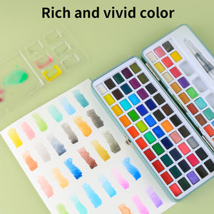 Juego de pintura de acuarela metálica con purpurina sólida de 168 colores de Giorgione con caja de lata y regalos gratis para pintura de acuarela - Product Image 5