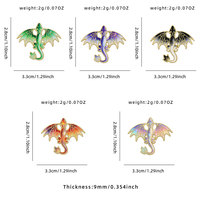 Nouvelle Broche en Émail Dragon, Badges Dragon Fantaisie Dégradé, Broches Mythiques Personnalisables, Épingles Métalliques, Vente en Gros