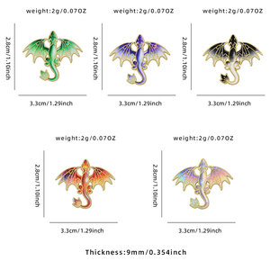Nieuwe Draak Emaille Pin Verloopkleur Fantasie Draak Badges Aanpasbare Mythische Broche Metalen Label Pins Badge Groothandel - Product Image 3