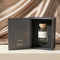Botella de Perfume de Vidrio Esmerilado Mate de Lujo Premium, 30ml 50ml 100ml, Botella de Spray Cosmética Vacía, Juego de Caja con Tapa de Madera